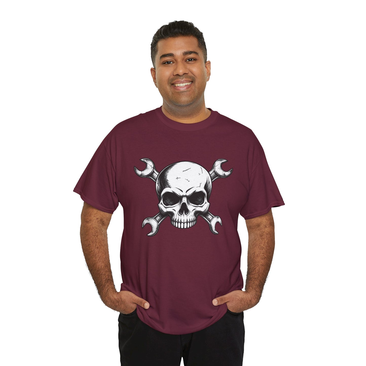 Mechanic Skull Tee — Wrench Crossbones Graphic T-Shirt