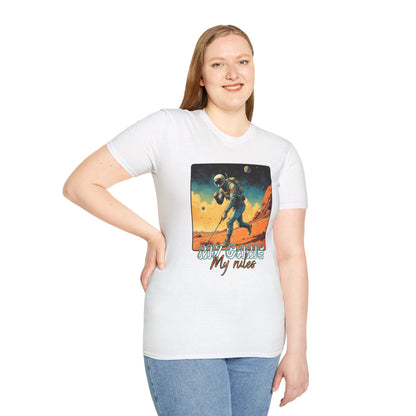Vintage Space Explorer T-Shirt - 'My Game My Rules' golf, moon,sport