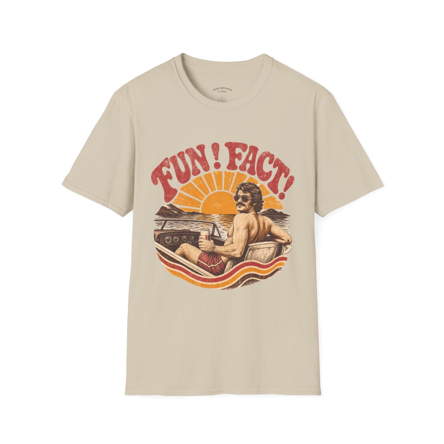 Retro 'FUN! FACT!' Surf Tee — Vintage Sunset Beach Graphic T-Shirt