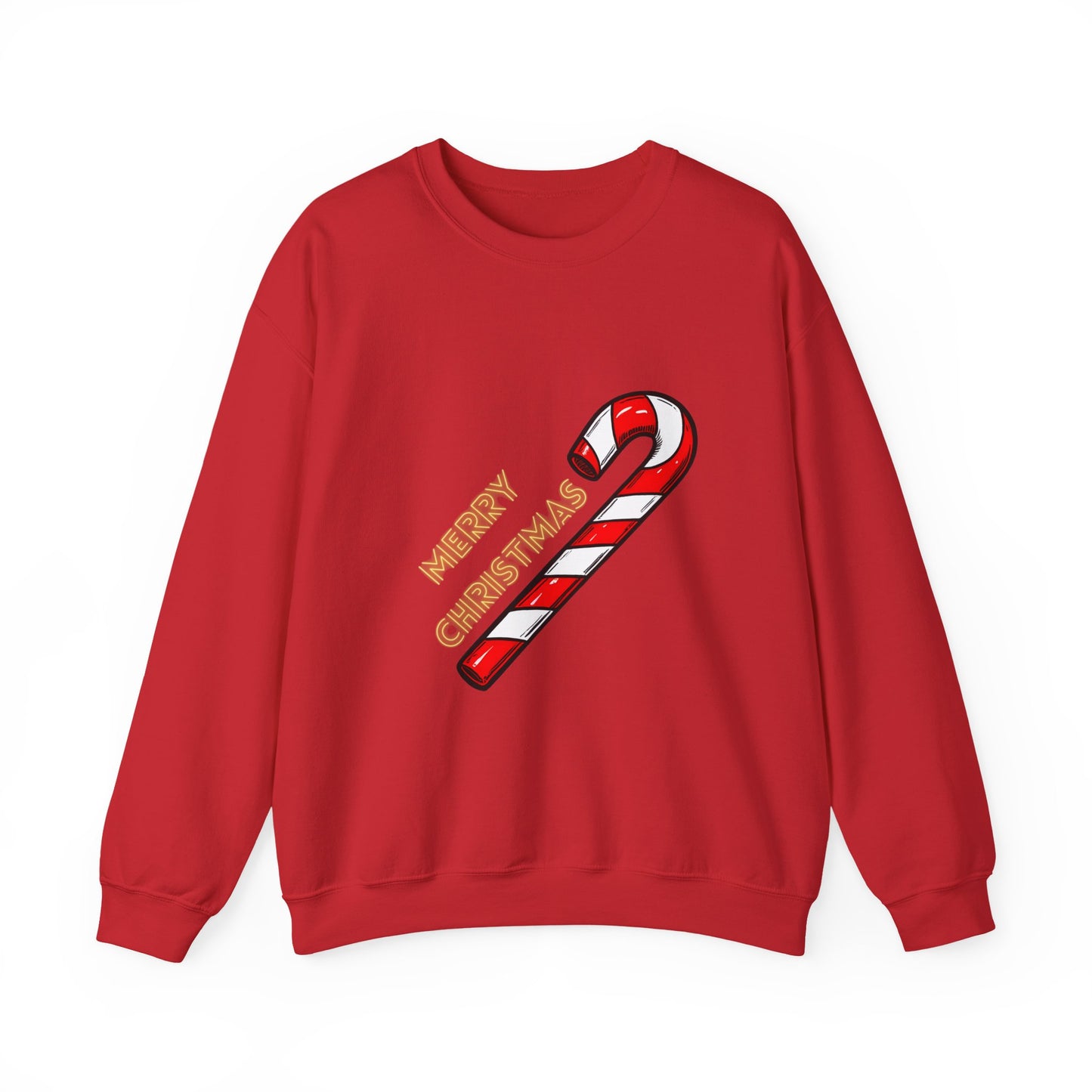 Christmas Candy Cane Crewneck Sweatshirt — "Merry Christmas" Holiday Sweater