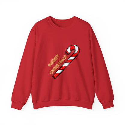Christmas Candy Cane Crewneck Sweatshirt — "Merry Christmas" Holiday Sweater