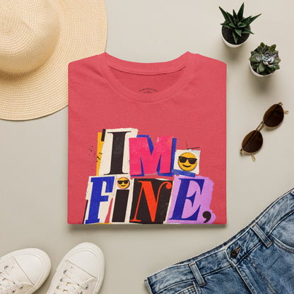 T-Shirt — "I'M FINE, THANK YOU" Retro Collage Graphic Tee