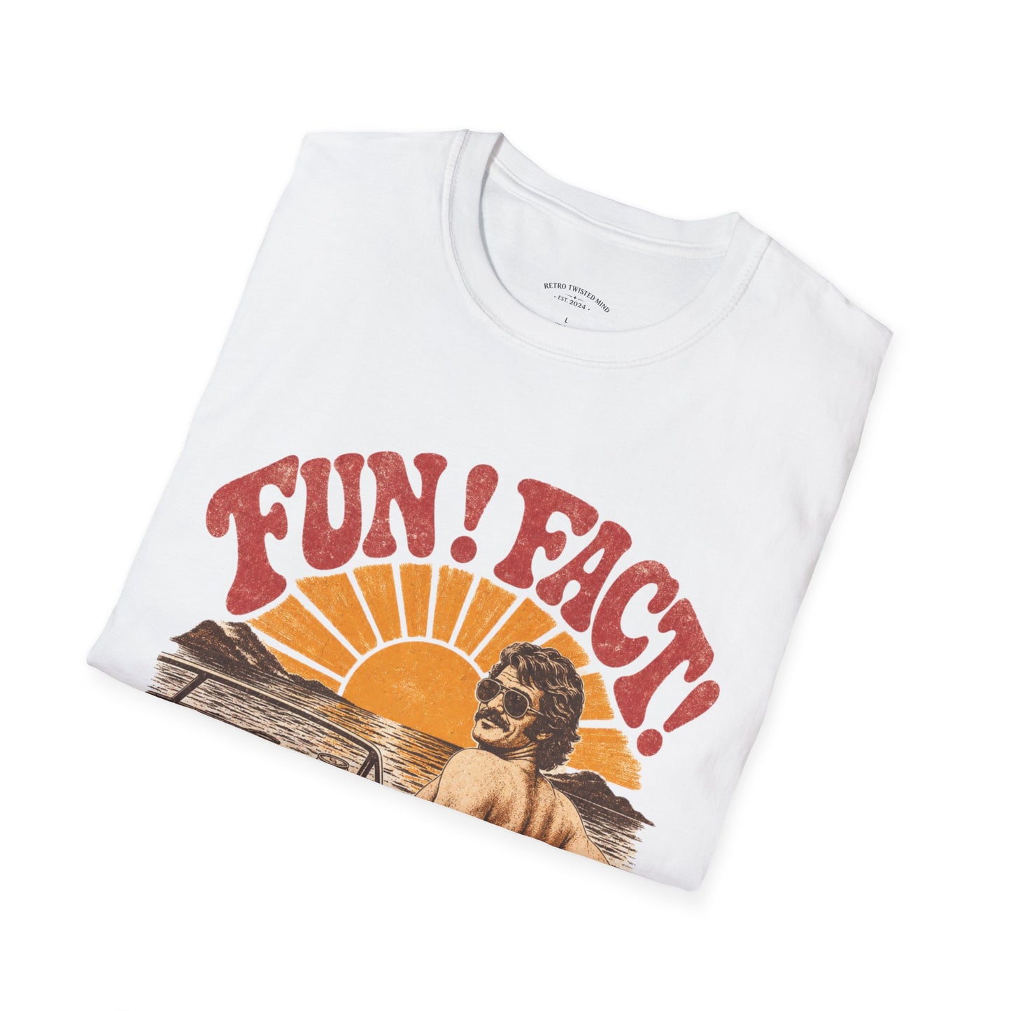Retro 'FUN! FACT!' Surf Tee — Vintage Sunset Beach Graphic T-Shirt