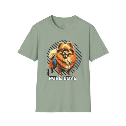Unisex Softstyle T-Shirt - 'Pure Love' Pomeranian Print