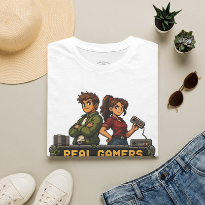 T-Shirt — Retro Pixel 'Real Gamers Don't Need 4K' Graphic Tee