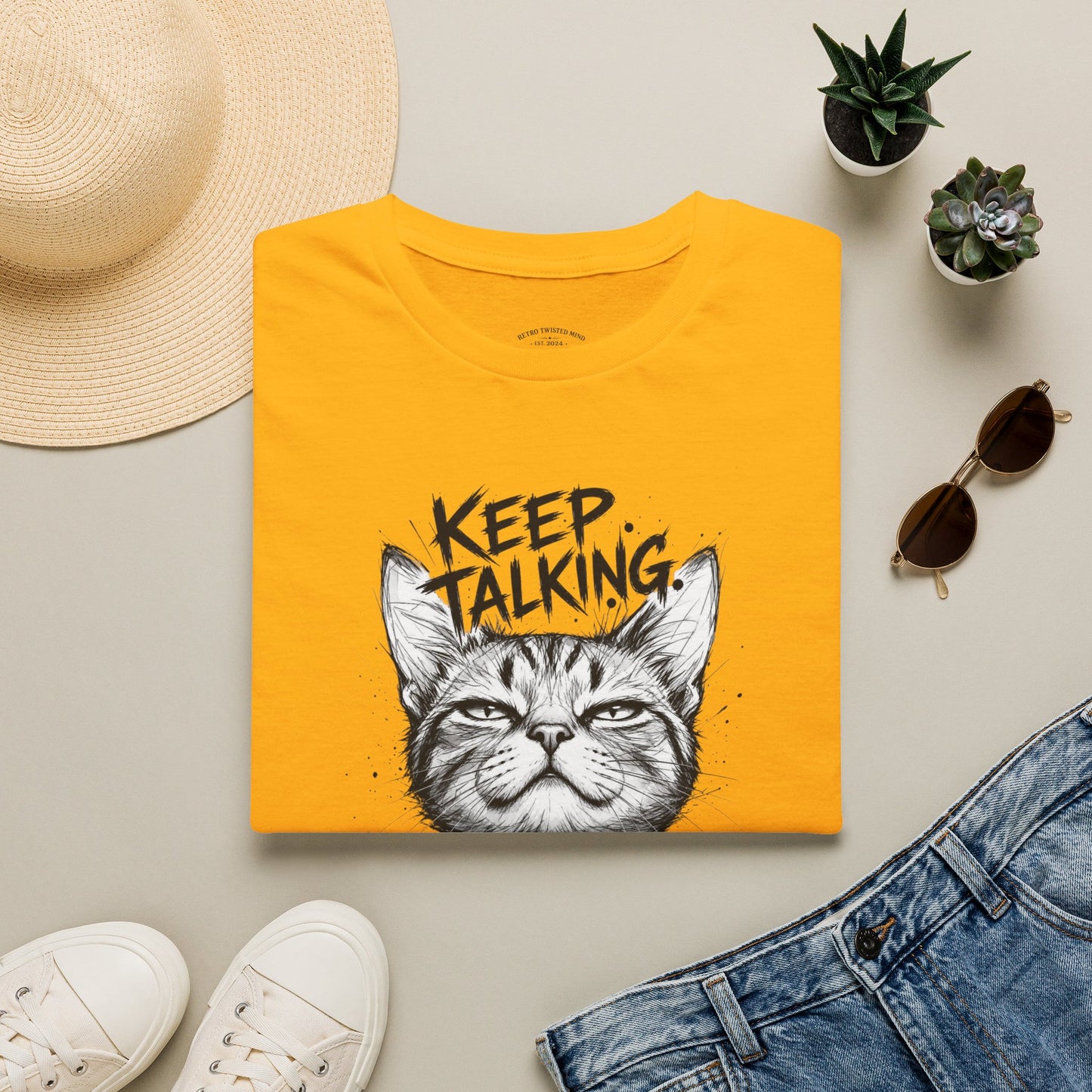 Keep Talking I'm Taking Notes Cat T‑Shirt