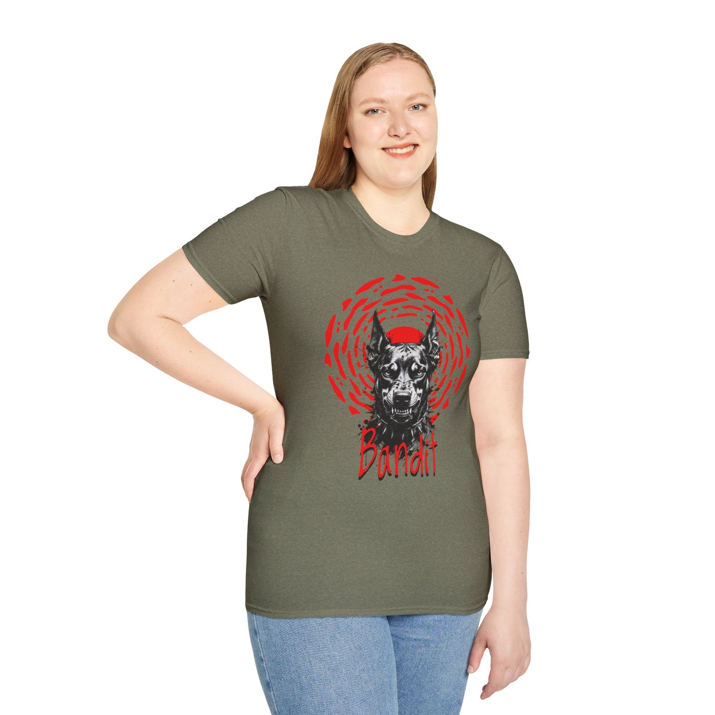 Doberman Graphic T-Shirt — Red Halo 'Bandit' Design