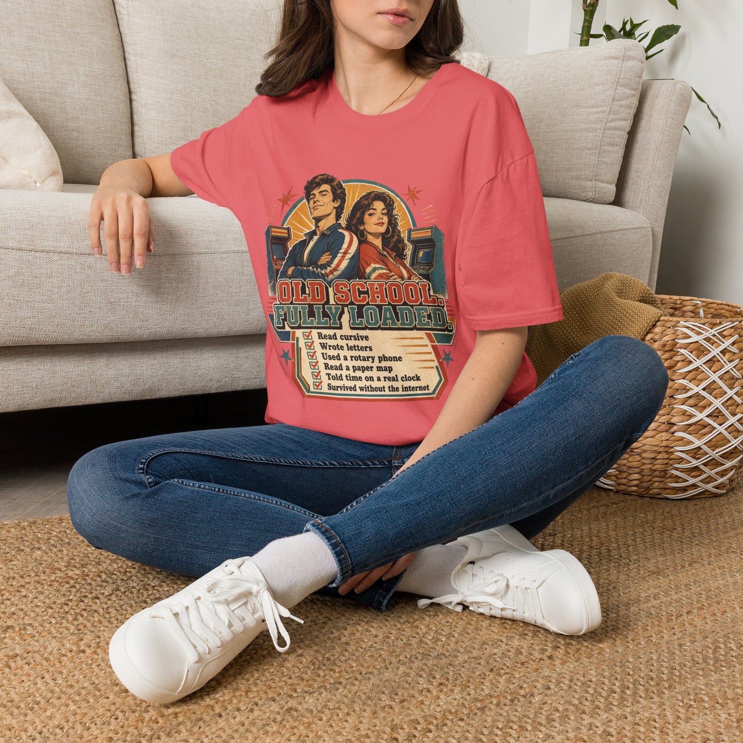 T-Shirt — Retro 'Old School' Arcade Couple Vintage Gamer Tee