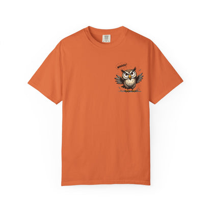Witty Owl Graphic Tee — "Whooo?" Cute Cartoon Owl T-Shirt