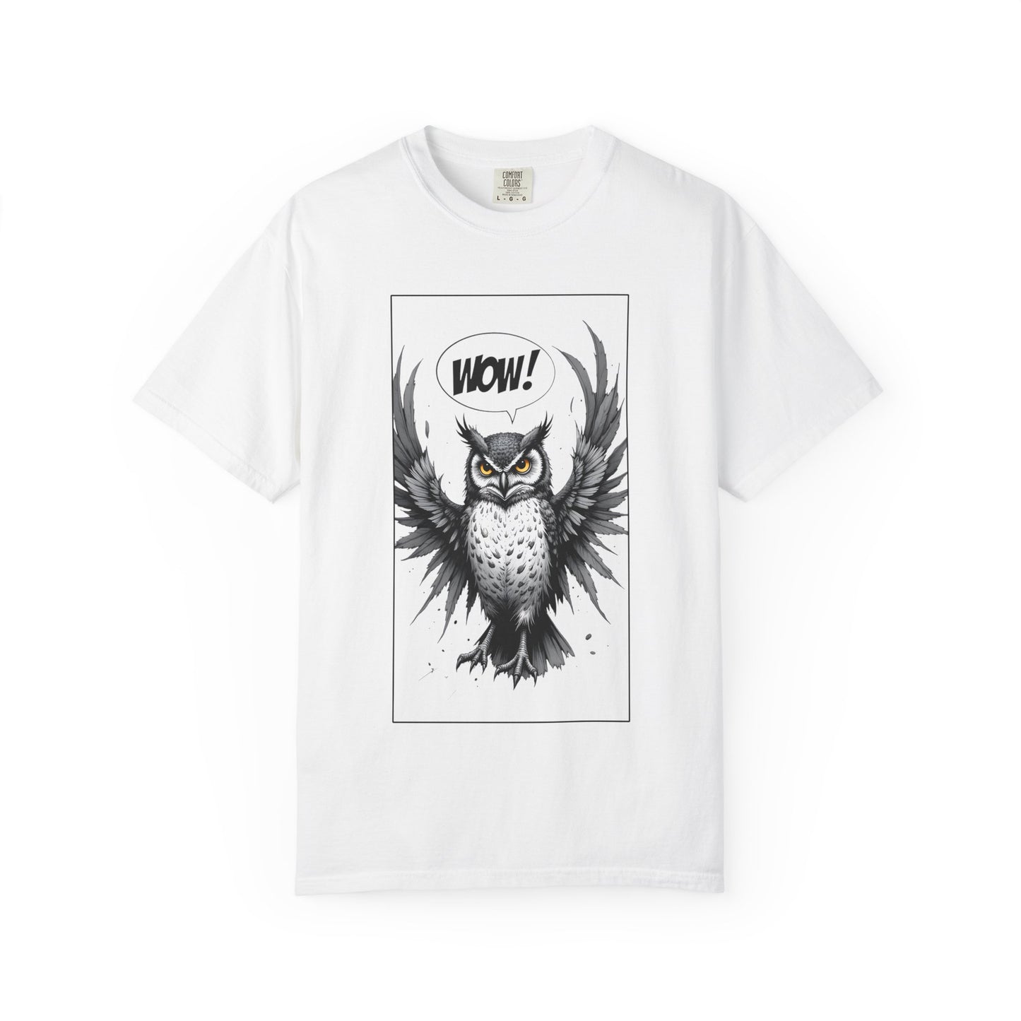 Owl Graphic T-Shirt — 'WOW!' Illustrated Night Owl Tee
