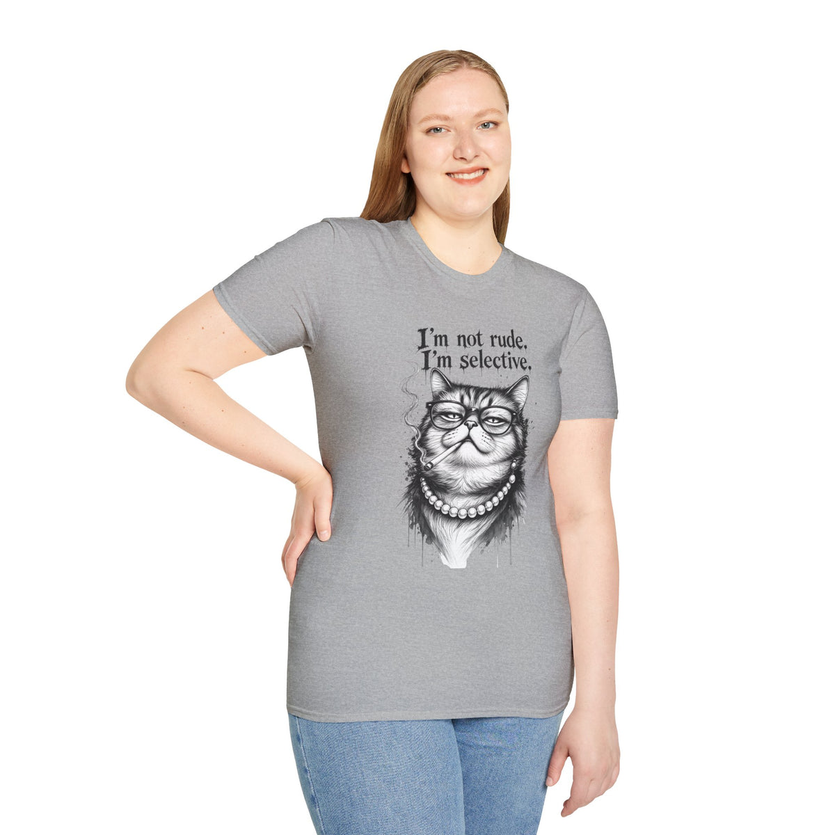 Cat Graphic T‑Shirt — "I'm Not Rude, I'm Selective" Funny Cat Tee