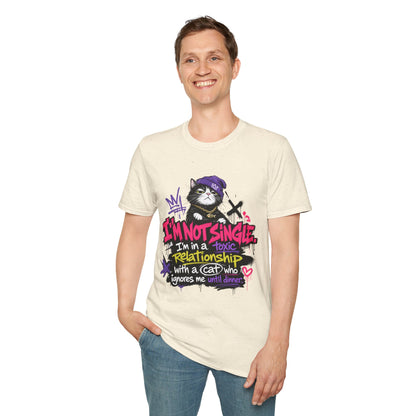T‑Shirt — “I’m Not Single: I’m in a Toxic Relationship with a Cat” Graphic Tee