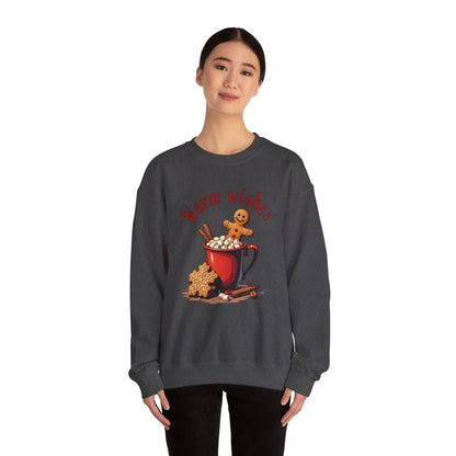 Crewneck Sweatshirt — "Warm Wishes" Hot Cocoa & Gingerbread Holiday Design