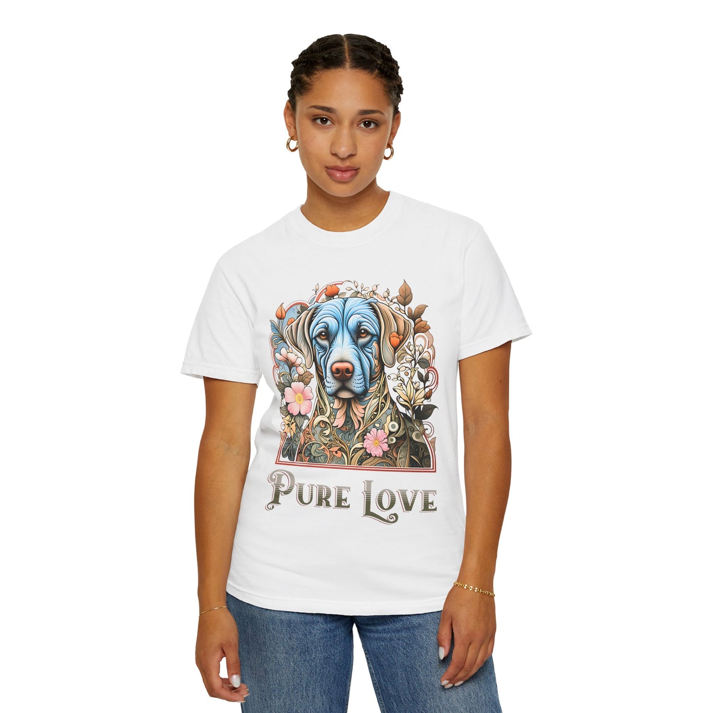 Pure Love Dog T-Shirt - Unisex Garment-Dyed Tee for Pet Lovers