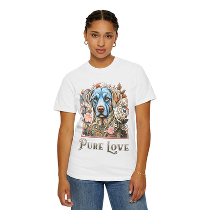 Pure Love Dog T-Shirt - Unisex Garment-Dyed Tee for Pet Lovers