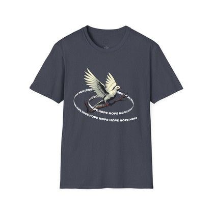 Hopeful Wings Unisex Softstyle T-Shirt - Inspirational Graphic Tee,dove,twisted