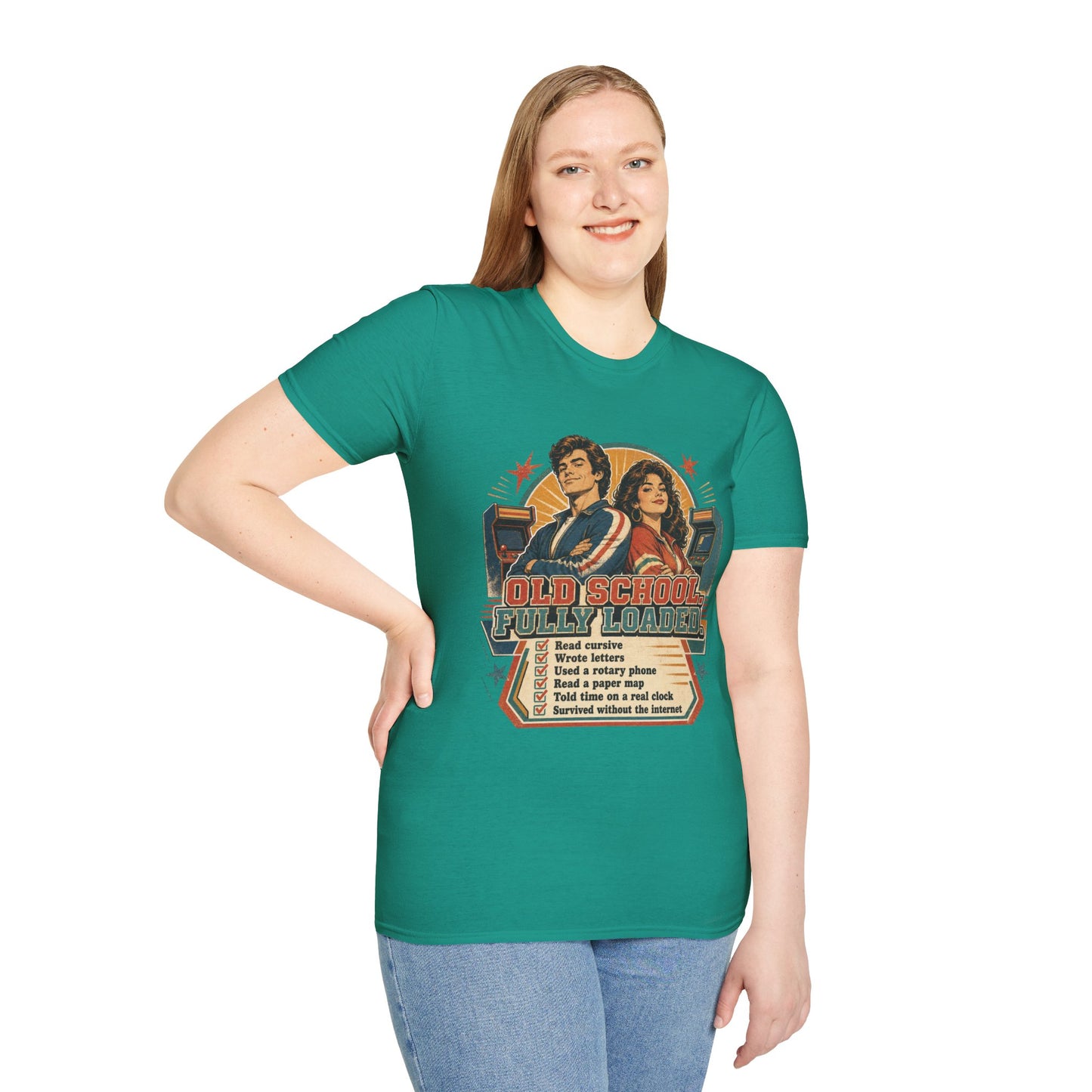 T-Shirt — Retro 'Old School' Arcade Couple Vintage Gamer Tee