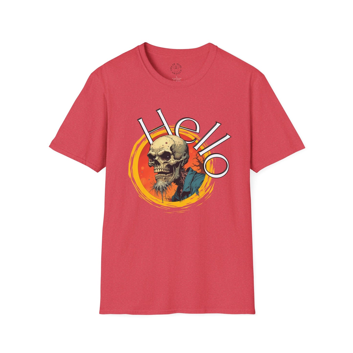 Hello Skull Graphic Unisex Softstyle T-Shirt - Edgy Streetwear Tee,scull