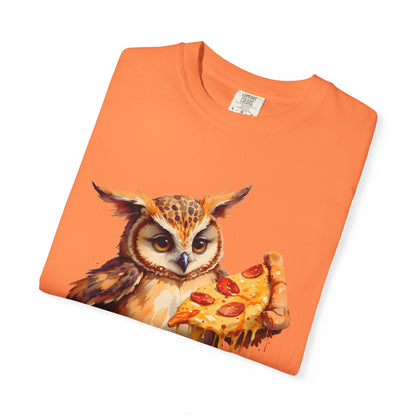 Pizza Time Owl T-Shirt — Cute Owl Eating Pizza Graphic Tee