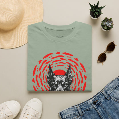 Doberman Graphic T-Shirt — Red Halo 'Bandit' Design