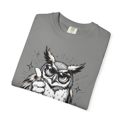 Good Job Owl T-Shirt — Thumbs-Up Retro Owl Graphic Tee