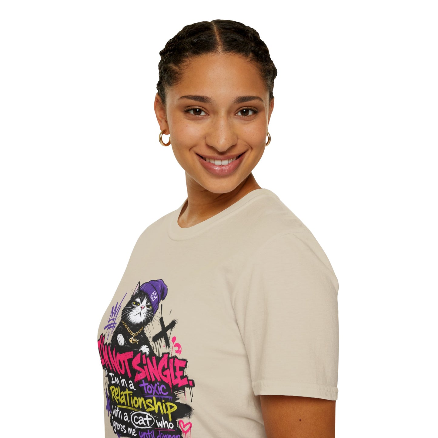 T‑Shirt — “I’m Not Single: I’m in a Toxic Relationship with a Cat” Graphic Tee