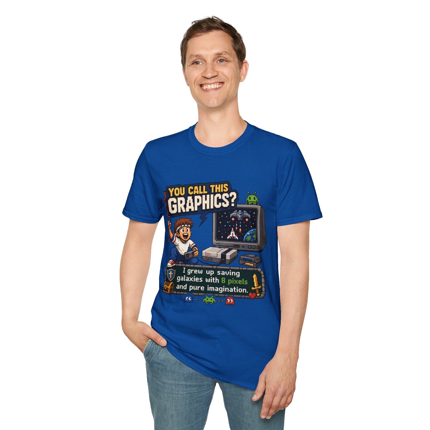 T-Shirt — "You Call This Graphics?" Retro Gamer Vintage Video Game Tee