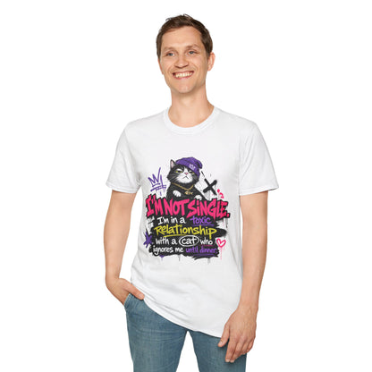 T‑Shirt — “I’m Not Single: I’m in a Toxic Relationship with a Cat” Graphic Tee