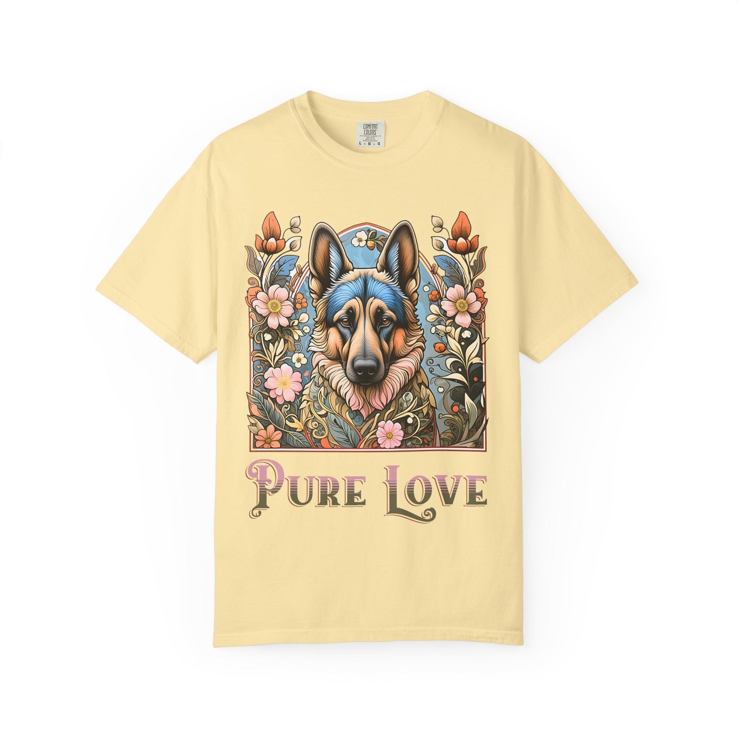 Pure Love German Shepherd T-Shirt – Unisex Garment-Dyed Tee for Dog Lovers