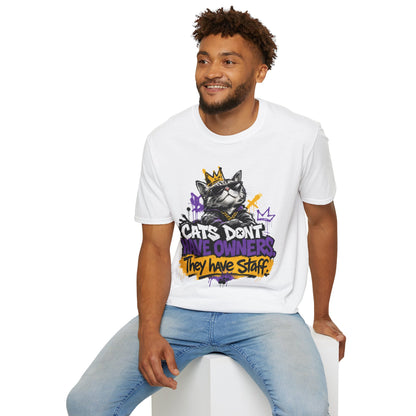 Cat Graphic Tee — "Cats Don't Have Owners They Have Staff"