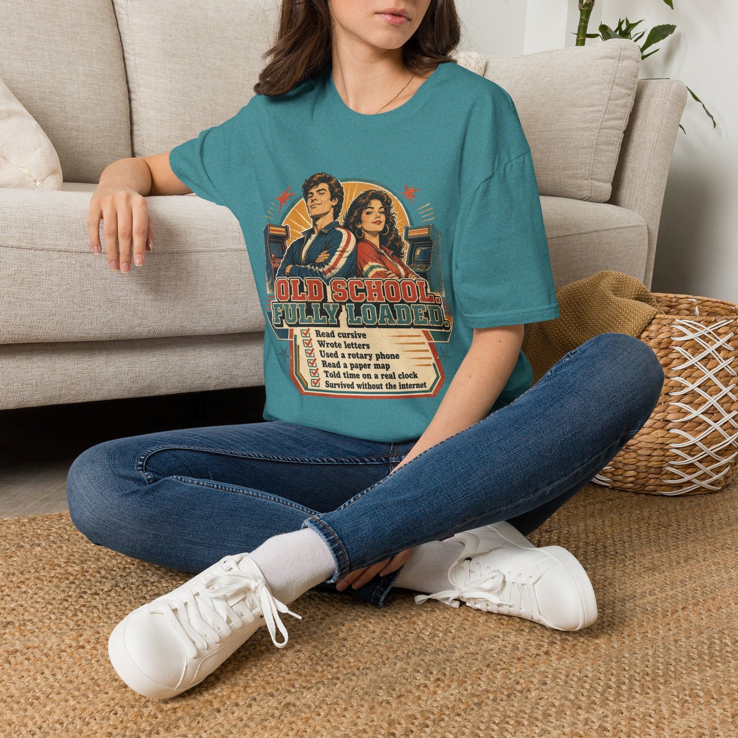 T-Shirt — Retro 'Old School' Arcade Couple Vintage Gamer Tee