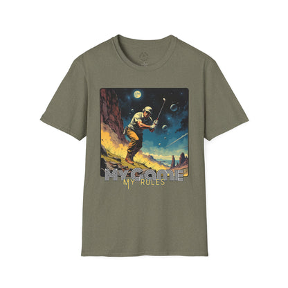 My Game, My Rules Unisex Softstyle T-Shirt - Retro Space Design, golf ,sport