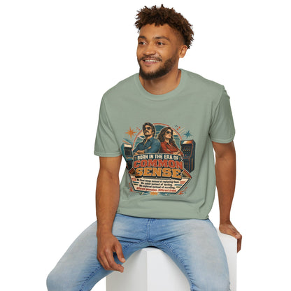 Born in the Era of Common Sense T-Shirt — Retro 70s Vintage Political Graphic Tee