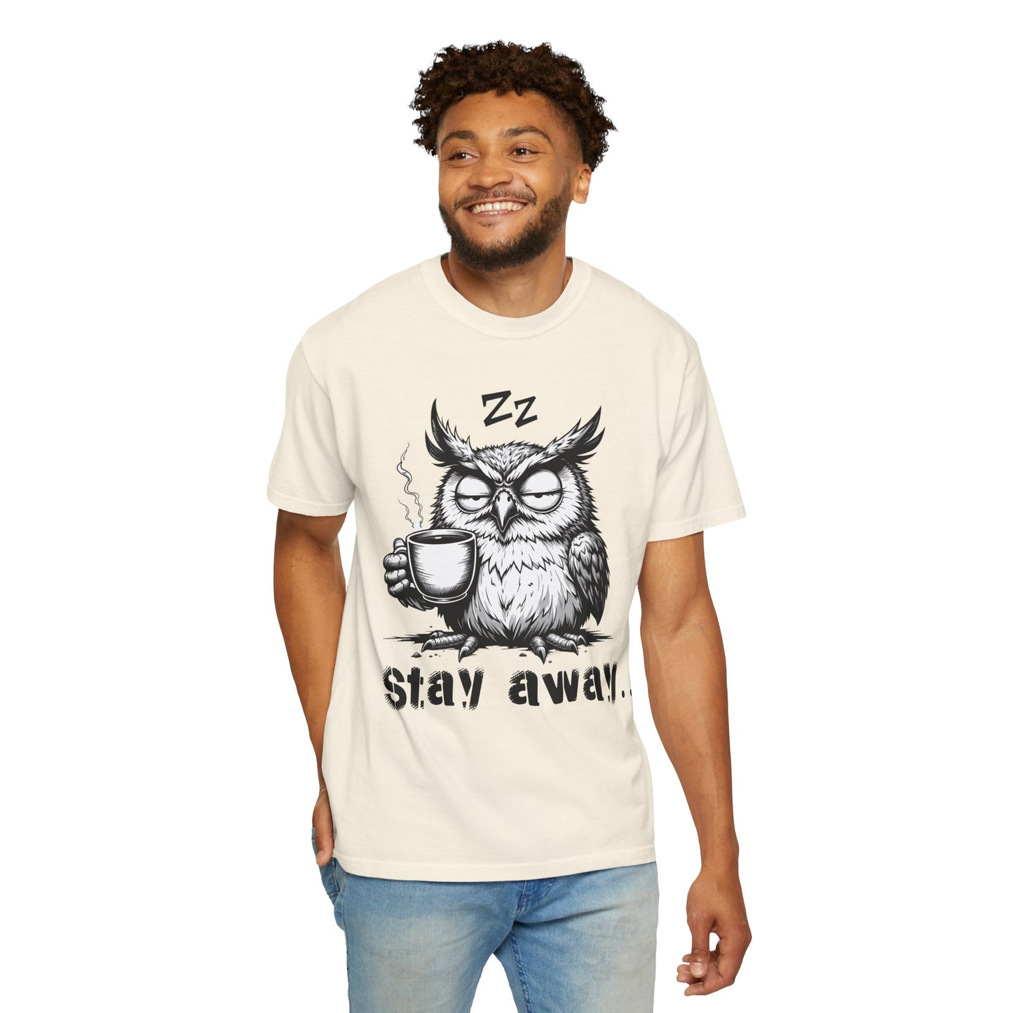 Stay Away Owl T-Shirt — Funny Coffee Owl Graphic Tee
