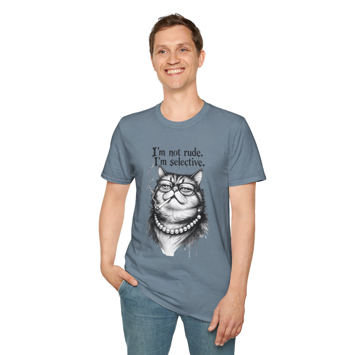 Cat Graphic T‑Shirt — "I'm Not Rude, I'm Selective" Funny Cat Tee