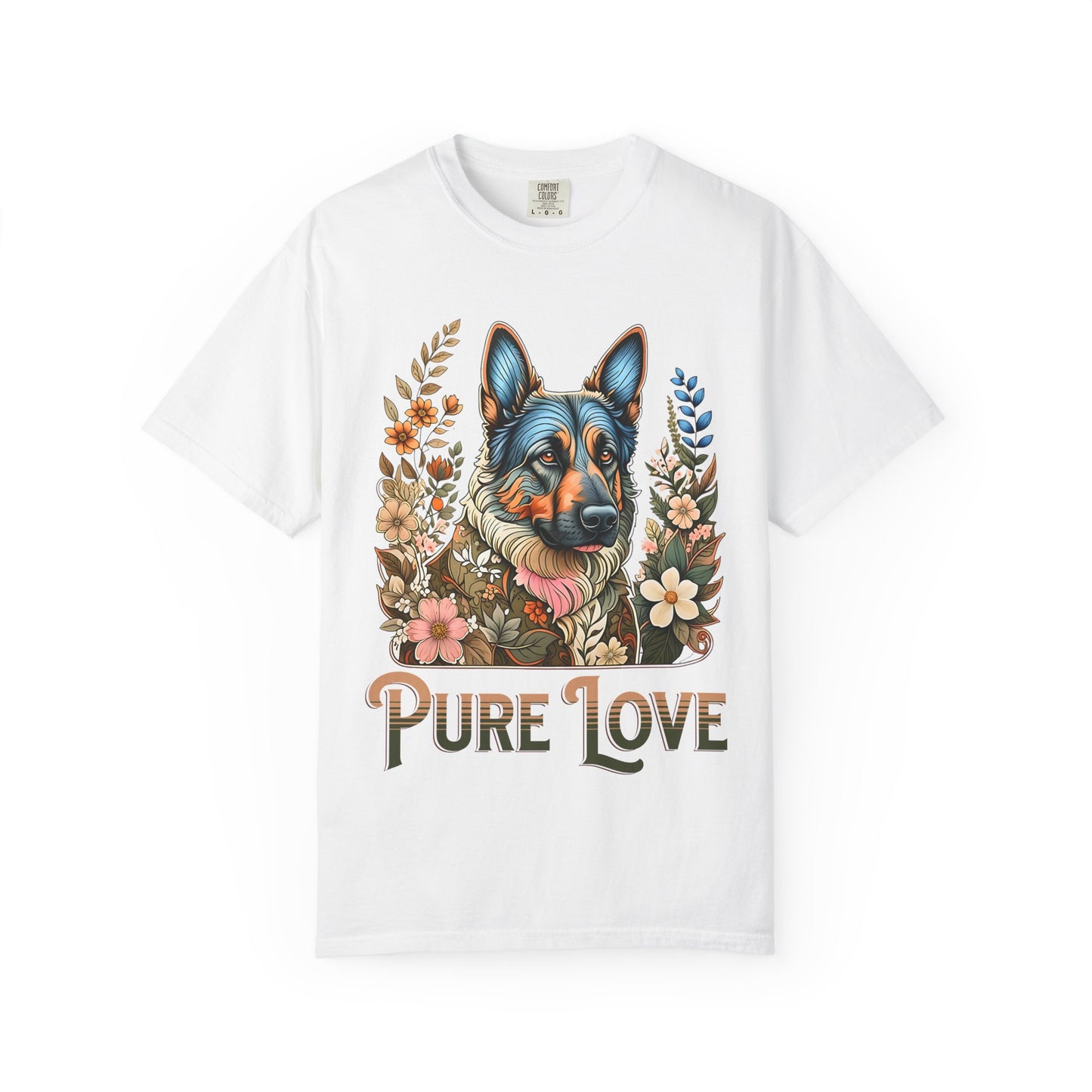 Pure Love Flower-Graphic T-Shirt for Dog Lovers