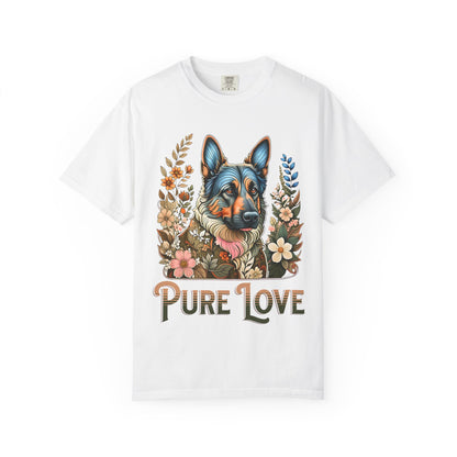 Pure Love Flower-Graphic T-Shirt for Dog Lovers