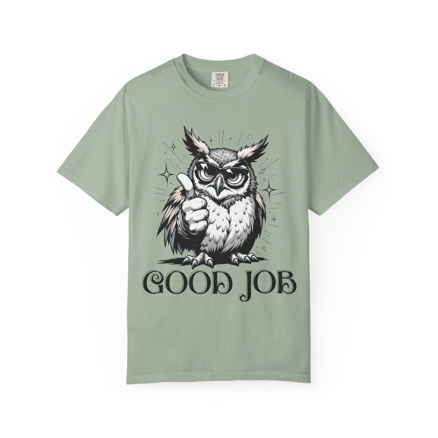 Good Job Owl T-Shirt — Thumbs-Up Retro Owl Graphic Tee