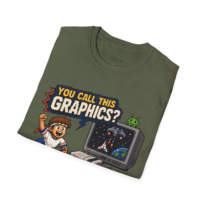 T-Shirt — "You Call This Graphics?" Retro Gamer Vintage Video Game Tee