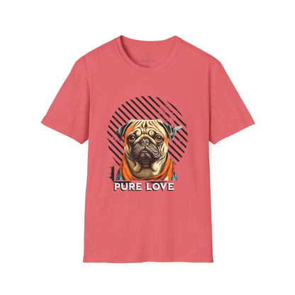 Pure Love Pug T-Shirt - Unisex Softstyle Tee