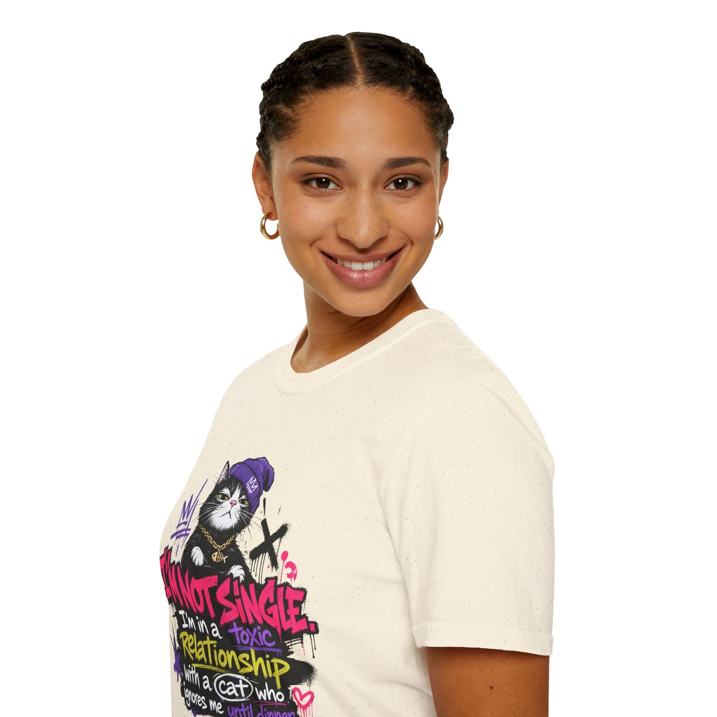 T‑Shirt — “I’m Not Single: I’m in a Toxic Relationship with a Cat” Graphic Tee
