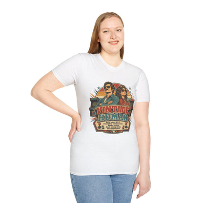 Vintage Human T-Shirt — Retro 70s Duo Graphic Tee