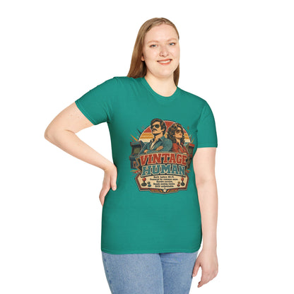 Vintage Human T-Shirt — Retro 70s Duo Graphic Tee