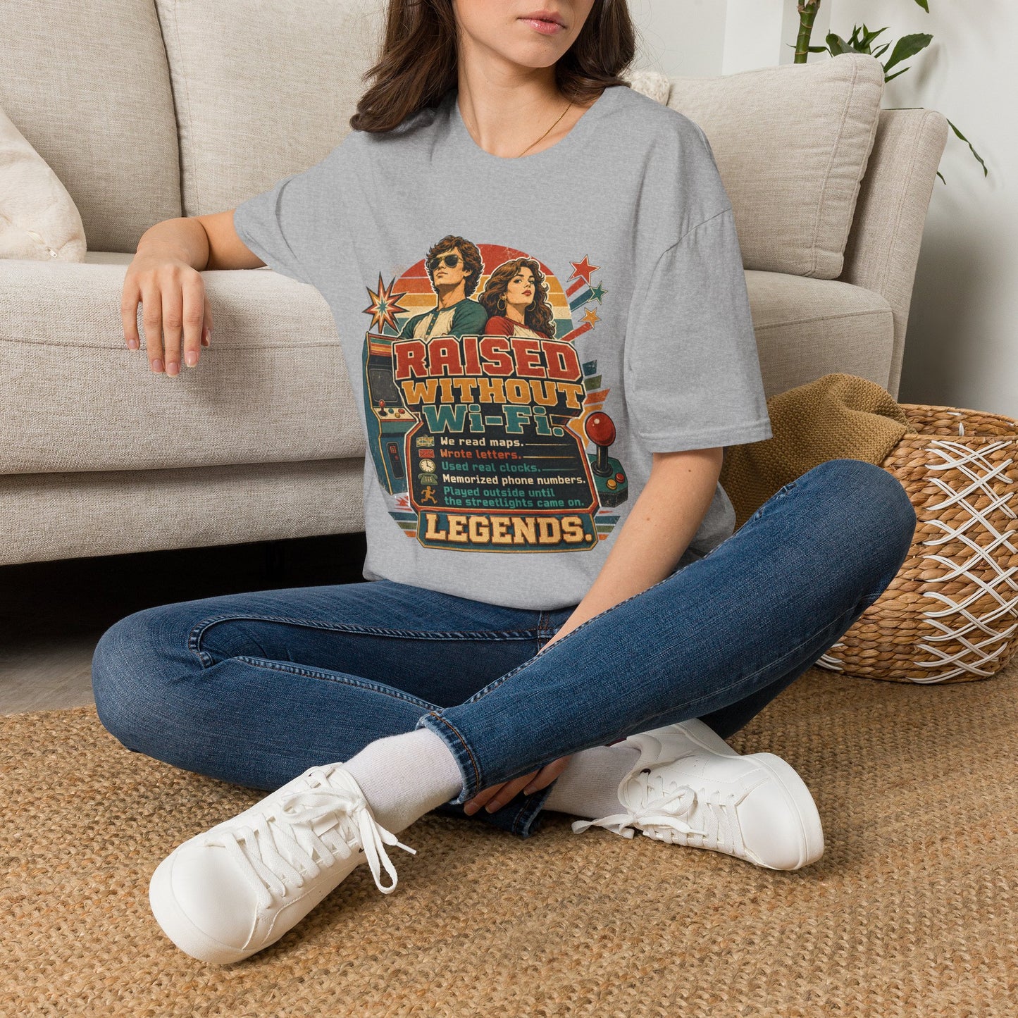 Raised Without Wi‑Fi T-Shirt — Retro 'Legends' Vintage Graphic Tee