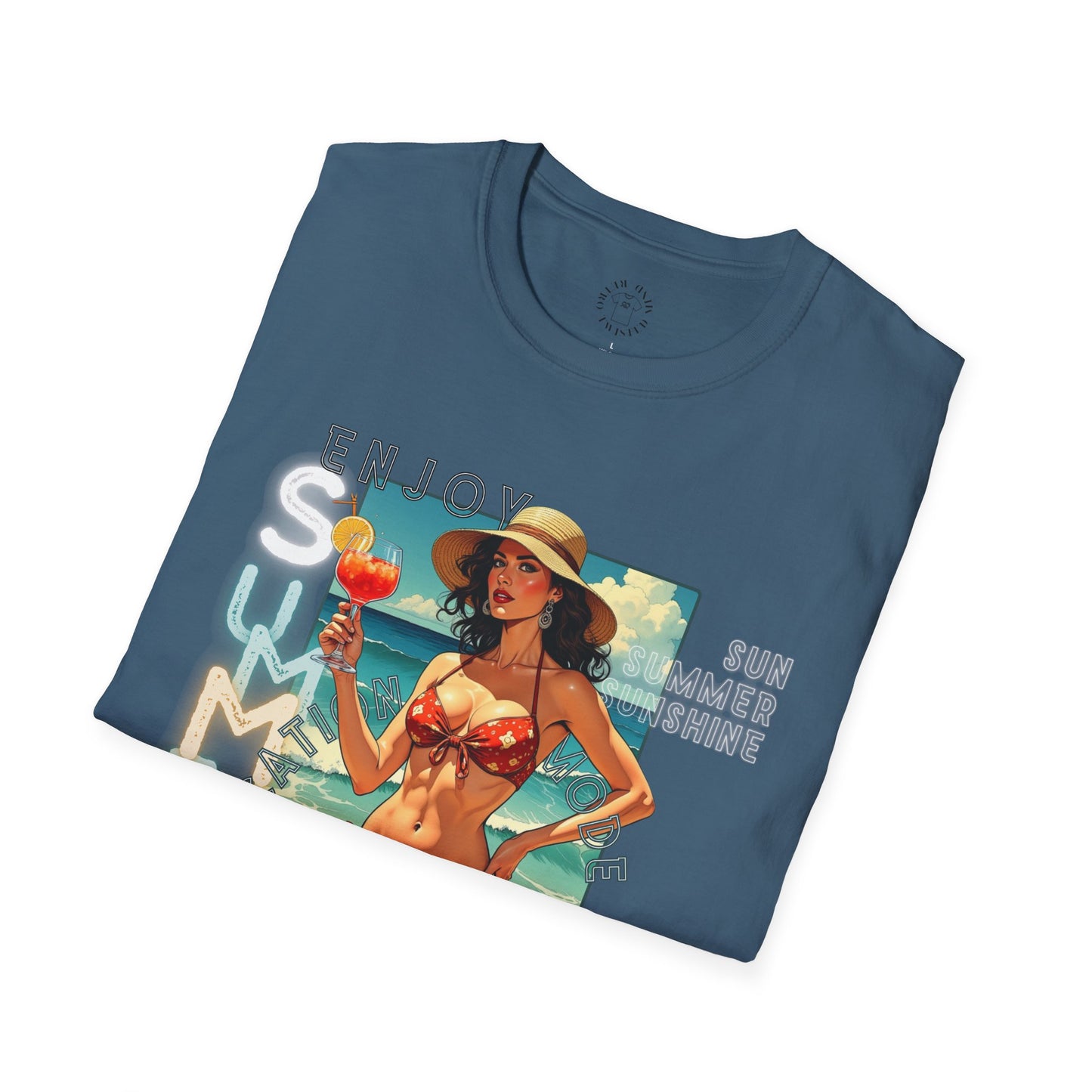 Enjoy Summer Vintage T-Shirt - Unisex Softstyle Tee for Beach Lovers