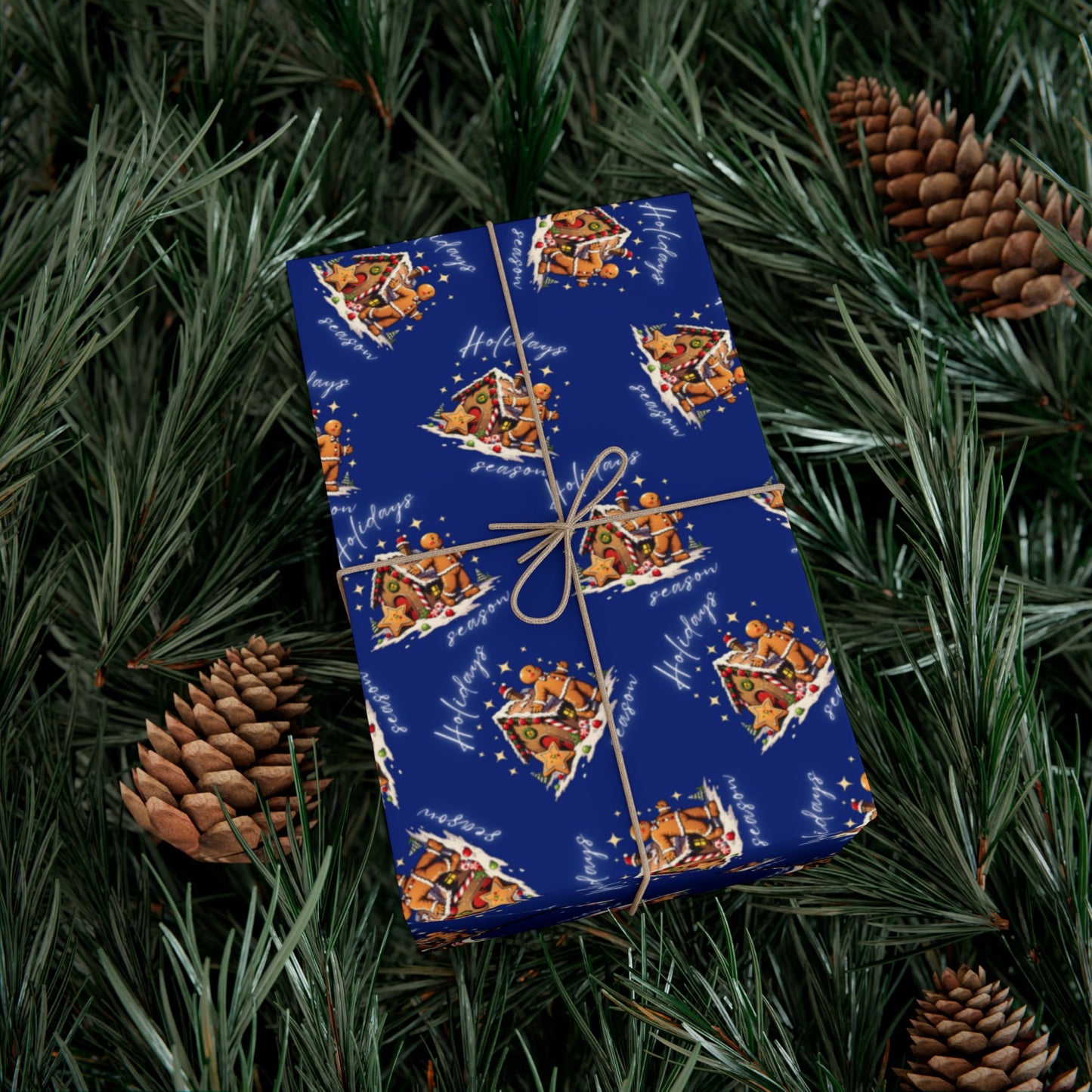 Copy of Gift Wrap — Blue Holiday Nativity Patterned Wrapping Paper