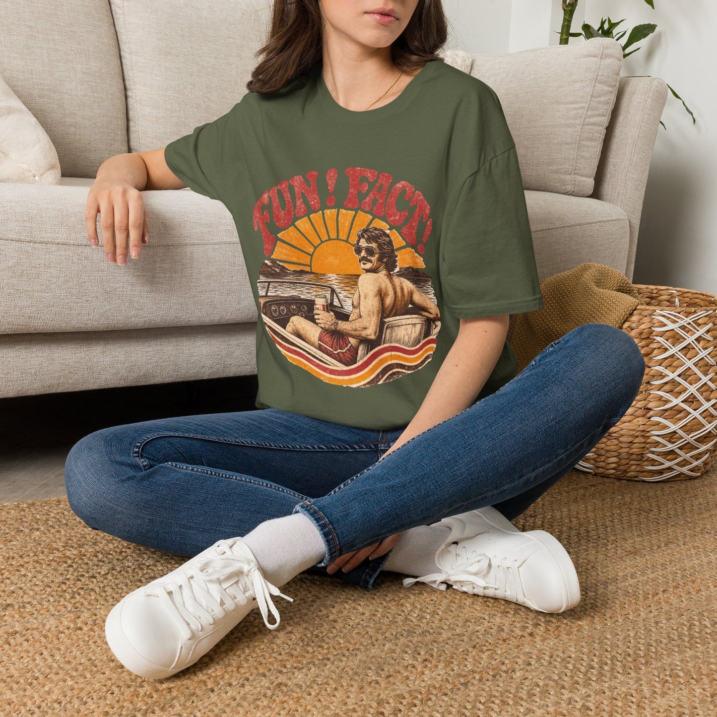 Retro 'FUN! FACT!' Surf Tee — Vintage Sunset Beach Graphic T-Shirt