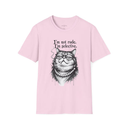 Cat Graphic T‑Shirt — "I'm Not Rude, I'm Selective" Funny Cat Tee