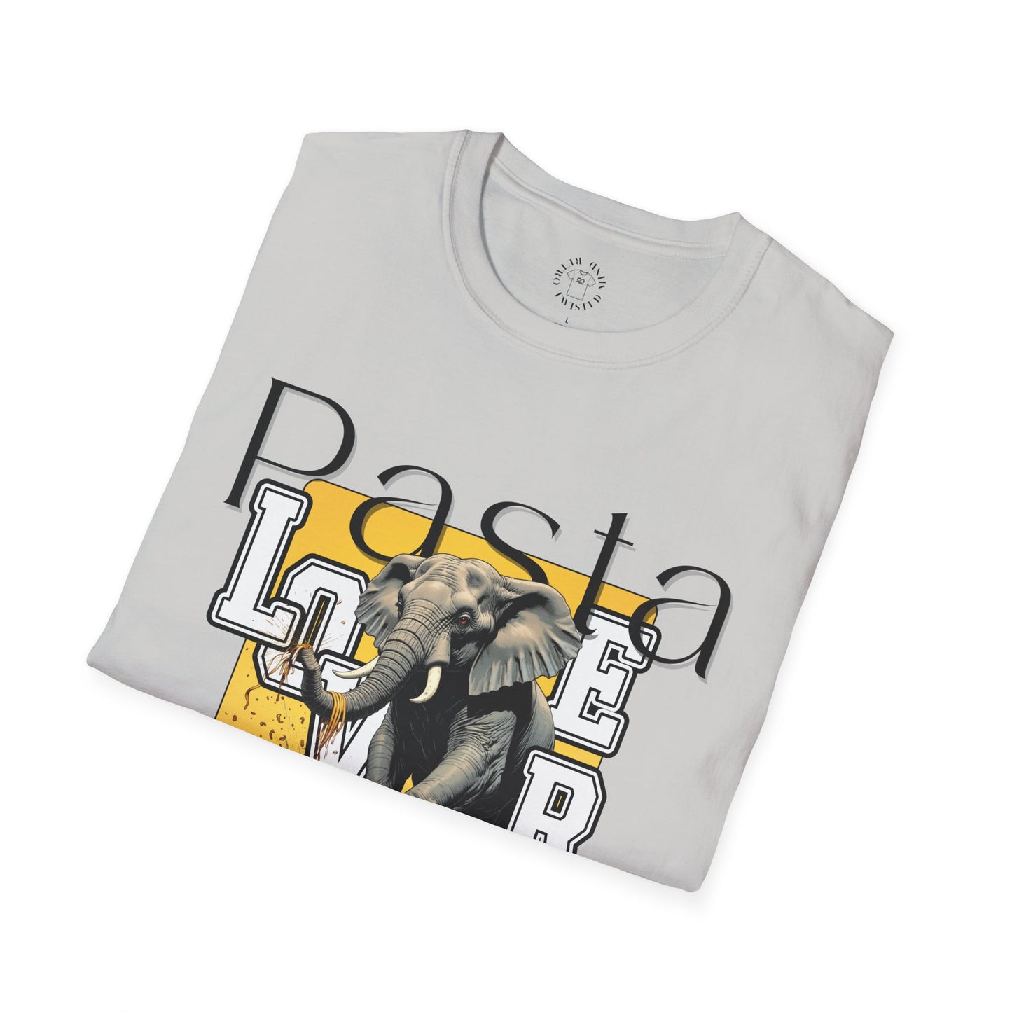 Pasta Lover Unisex Softstyle T-Shirt - Playful Elephant Graphic Tee,elephant,twisted