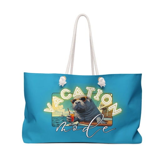Vacation Mode Weekender Bag – Fun Beach Travel Tote with Seal Design